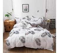 FANSU Housse de Couettes Parure de Lit 4 Pièces, Microfibre Modèle de Ensemble de Literie avec 2 Taies d'oreillers et 1 Drap de lit (220x240cm,Gris Tropical)