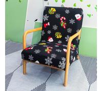 FANSU Housse de Fauteuil 1 Place Extensible avec Accoudoirs en Bois, Housse de Chaise pour Fauteuil de Lecture avec Fermeture Éclair Protection Antidérapante Lavable pour Salon (MJ09 Noir)