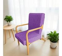 FANSU Housse de Fauteuil 1 Place Extensible avec Accoudoirs en Bois, Housse de Chaise pour Fauteuil de Lecture avec Fermeture Éclair Protection Antidérapante Lavable pour Salon (MJ09 Violet)