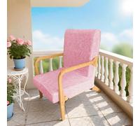 FANSU Housse de Fauteuil 1 Place Extensible avec Accoudoirs en Bois, Housse de Chaise pour Fauteuil de Lecture avec Fermeture Éclair Protection Antidérapante Lavable pour Salon (MJ09 Rose Clair)