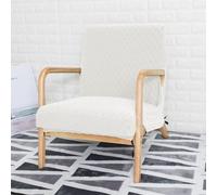 FANSU Housse de Fauteuil 1 Place Extensible avec Accoudoirs en Bois, Housse de Chaise pour Fauteuil de Lecture avec Fermeture Éclair Protection Antidérapante Lavable pour Salon (Carreaux Blancs)