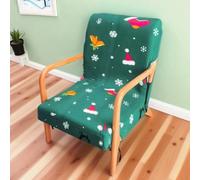 FANSU Housse de Fauteuil 1 Place Extensible avec Accoudoirs en Bois, Housse de Chaise pour Fauteuil de Lecture avec Fermeture Éclair Protection Antidérapante Lavable pour Salon (MJ09 Vert foncé)
