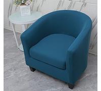 FANSU Housse de Fauteuil Cabriolet Chesterfield Extensible 2-Pièces, Couleur Unie Couverture de Fauteuil Antidérapant, Tub Chair Housse de Canapé avec Housse de Coussin (Paon Bleu)