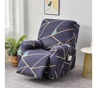 FANSU Housse de Fauteuil Relax Extensible 1/2/3 Places Mode Housse de Fauteuil Relax Inclinable Electrique avec Poche, Lavable Protege de Meubles pour Canapé Inclinable (Bleu Marine,1 Places)