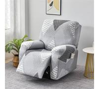 FANSU Housse de Fauteuil Relax Extensible 1/2/3 Places Mode Housse de Fauteuil Relax Inclinable Electrique avec Poche, Lavable Protege de Meubles pour Canapé Inclinable (Gris,3 Places)