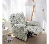 FANSU Housse de Fauteuil Relax Extensible 1 Place, Élégant Impression Housse de Fauteuil Relax Inclinable Electrique avec Poche, Lavable Protege de Meubles pour Canapé (Plante Beige)