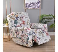 FANSU Housse de Fauteuil Relax Extensible 1 Places, Fleurs Classiques Rétro Housse de Fauteuil Relax Inclinable Electrique avec Poche, Protege de Meubles pour Canapé Inclinable (Rétro Fleur)