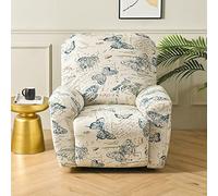 FANSU Housse de Fauteuil Relax Extensible 1 Places, Housse de Fauteuil Relax Inclinable avec Poche, 4 Pièce Protege de Meubles pour Canapé (1 Places,Papillon Vintage)