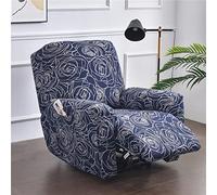 FANSU Housse de Fauteuil Relax Extensible 1 Places, Mode Élégant Impression Housse de Fauteuil Relax Inclinable Electrique avec Poche, Protege de Meubles pour Canapé Inclinable (Bleu Rose)