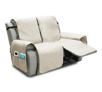 FANSU Housse de Fauteuil Relax Extensible 2 Places, Diamant Imperméable Housse de Fauteuil Relax Inclinable, Lavable Protege de Meubles pour Canapé (Beige,2 Places)