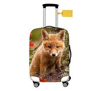 FANSU Housse de Valise Elastique Housse de Protection pour Bagage, 3D Animal Style Lavable à Cabine Luggage Valise Cabine Trolley Case Cover avec éclair, 18-32 (M (21"-25" Valise),Renard)