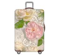 FANSU Housse de Valise Elastique Housse de Protection pour Bagage, Belles Fleurs Cabine Luggage Valise Cabine Trolley Case Cover, 18-32 Valise (Eau,XL (29"-32" Valise))