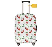 FANSU Housse de Valise Elastique Housse de Protection pour Bagage, Cerise Imprimé Cabine Luggage Valise Cabine Trolley Case Cover, 18-32 Valise (Blanc,XL (29"-32" Valise))