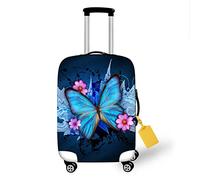 FANSU Housse de Valise Elastique Housse de Protection pour Bagage en Spandex Lavable à imprimé de Animal Cabine Luggage Trolley Case Cover avec Fermeture éclair (XL (29"-32" Valise),Papillon)