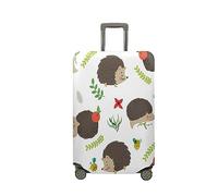 FANSU Housse de Valise Elastique Housse de Protection pour Bagage, Hérisson Imprimé Cabine Luggage Valise Cabine Trolley Case Cover, 18-32 Valise (Blanc,M (21"-25" Valise))