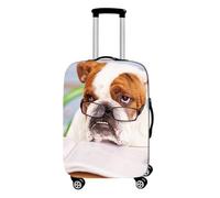 FANSU Housse de Valise Elastique Housse de Protection pour Bagage, Impression de Chien Cabine Luggage Valise Cabine Trolley Case Cover Lavable, 18-32 Valise (Chien,L (26"-28" Valise))