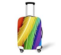 FANSU Housse de Valise Elastique Housse de Protection pour Bagage, Impression de Plume Cabine Luggage Valise Cabine Trolley Case Cover Lavable, 18-32 Valise (Multicolore B,S(18"-21" Valise))