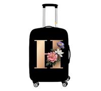 FANSU Housse de Valise Elastique Housse de Protection pour Bagage, Imprimé de Alphabet Lavable à Cabine Luggage Valise Cabine Trolley Case Cover (L (26"-28" Valise),H)