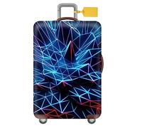 FANSU Housse de Valise Elastique Housse de Protection pour Bagage, Style Cyberpunk Lavable à Cabine Luggage Valise Cabine Trolley Case Cover, 18-32 (L (26"-28" Valise),Pointes)
