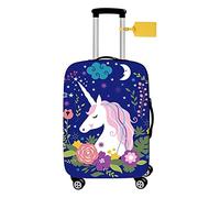 FANSU Housse de Valise Elastique Housse de Protection pour Bagage, Style Licorne Lavable à Cabine Luggage Valise Cabine Trolley Case Cover (S(18"-21" Valise),Fleur)