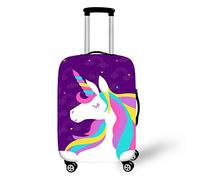 Fansu Housse de Valise Licorne, Elastique Universelle Polyester en Épaissie Tissu Couverture Protection Souple pour Bagage Luggage Trolley Case Cover de 18 à 28 Pouces (Violet,S(18-20in))