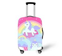 Fansu Housse de Valise Licorne, Elastique Universelle Polyester en Épaissie Tissu Couverture Protection Souple pour Bagage Luggage Trolley Case Cover de 18 à 28 Pouces (Arc en Ciel,S(18-20in))