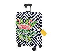 FANSU Housse Valise Elastique Feuilles de Palmier Tropical 3D Housse de Protection pour Bagage, Anti-Rayures Lavable Cabine Luggage Trolley Case Cover (Élan Doré,XL: 29-32 Pouces)