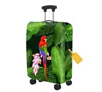 FANSU Housse Valise Elastique Feuilles de Palmier Tropical 3D Housse de Protection pour Bagage, Anti-Rayures Lavable Cabine Luggage Trolley Case Cover (Flamant Rose.2,S: 18-21 Pouces)