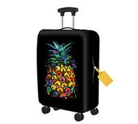 FANSU Housse Valise Elastique Feuilles de Palmier Tropical 3D Housse de Protection pour Bagage, Anti-Rayures Lavable Cabine Luggage Trolley Case Cover (Ananas,S: 18-21 Pouces)