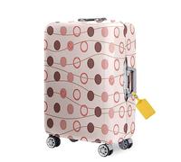 FANSU Housse Valise Elastique Imprimé à Pois Vintage 3D Housse de Protection pour Bagage, Anti-Rayures Lavable Cabine Luggage Trolley Case Cover en Spandex (S: 18-21 Pouces,Rose Clair)