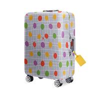 FANSU Housse Valise Elastique Imprimé à Pois Vintage 3D Housse de Protection pour Bagage, Anti-Rayures Lavable Cabine Luggage Trolley Case Cover en Spandex (S: 18-21 Pouces,Gris)