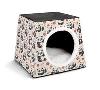 FANSU Katzenhöhle Hundebett Kuschelig Kleine Hunde (Panda Mignon 10) | Leichter, Langlebiger Oxford-Stoff mit Wasserdichter Eigenschaft. Weiches, Geschlossenes Kuschelbett für Katzen und Hunde.