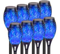 FANSU Lampe Solaire Exterieur, Lumiere Solaire Exterieur 2/4/6/8 Pièces, Lampe Solaire Étanches, Lampes Solaires Exterieures Jardin pour Decoration Chemin, Cours, Pelouse (Bleu,Lot de 2)