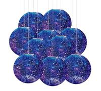 FANSU Lanterne Papier Decoration, Ciel Étoilé Constellation Planète Violet Bleu Interstellaire Lanterne en Papier à Suspendre 30cm Lampion Papier Rond Lanternes Papier Décoratives (10 Pièces)