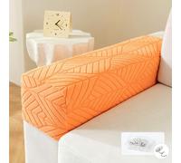 FANSU Lot de 2 Housse de Fauteuil et Canapé Extensible Couvre Accoudoirs, Jacquard de Feuilles Protection Antidérapante pour Accoudoir de Canapé Housses D'accoudoir (Orange)