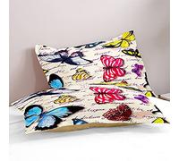 FANSU Lot de 2 Taies d'oreiller 50x75cm Microfibre Doux Confortable Protège Oreiller avec Fermeture à Enveloppe, Housse d'oreiller Antirides et Antitaches Modèle 3D (Papillon 7)