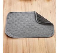 FANSU Lot de 2 Tapis Absorbant Chien,Imprimé de Couleur Solide à la Mode Tapis Éducateur pour Chien Lavable Réutilisable, Anti-Fuites Alèse Tapis Chien Pipi (32x50cm,Gris foncé sphérique)