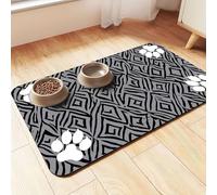 FANSU Lot de 2 Tapis Absorbant Chien,Tapis Éducateur pour Chien Lavable Réutilisable,Imprimé Exquis Anti-Fuites Antidérapants Alèse Tapis Chien Pipi,Tapis (50 * 80cm,Noir et Gris)