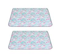 FANSU Lot de 2 Tapis Absorbant Chien,Tapis Éducateur pour Chien Réutilisable, Impression de Plumes Antidérapants Alèse Tapis Chien Pipi, pour Animaux pour Chien/Lapin (150x90cm,Plume 2)