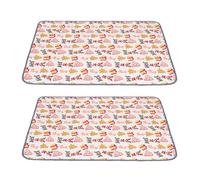 FANSU Lot de 2 Tapis Absorbant Chien,Tapis Éducateur pour Chien Réutilisable, Noël Antidérapants Alèse Tapis Chien Pipi, pour Animaux pour Chien/Lapin (100x70cm,Noël 3)