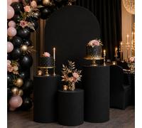FANSU Lot de 4 Ensemble de Housses pour Arche et Socles (Noir,180cm+3 Grands)
