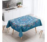 FANSU Mandala 3D Style Rectangulaire Nappe de Table, Anti Tache Imperméable Résistant Lavable pour Salle à Manger/Jardin/Extérieur Intérieur (Bohême,60x60cm)