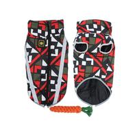 FANSU Manteau Chien, Manteau pour Chien, Manteaux Imperméables pour Chiens Manteau Chien Hiver, Vetement Chien Gilet Chien Manteau Chien Petite Moyen Grande Taille 6.5-37.5kg (2XL,Rouge Géométrique)