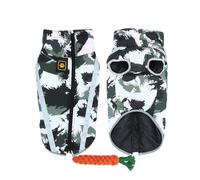 FANSU Manteau Chien, Manteau pour Chien, Manteaux Imperméables pour Chiens Manteau Chien Hiver, Vetement Chien Gilet Chien Manteau Chien Petite Moyen Grande Taille 6.5-37.5kg (3XL,Vert Camouflage)