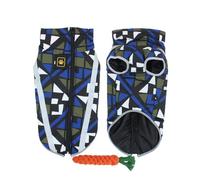 FANSU Manteau Chien, Manteau pour Chien, Manteaux Imperméables pour Chiens Manteau Chien Hiver, Vetement Chien Gilet Chien Manteau Chien Petite Moyen Grande Taille 6.5-37.5kg (3XL,Bleu Géométrique)