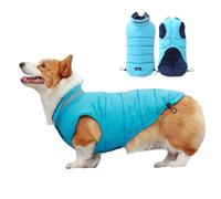 FANSU Manteau Chien, Manteau pour Chien, Manteaux Imperméables pour Chiens, Manteau Chien Hiver, Vetement Chien Gilet Chien, Manteau Chien Grande Taille 2-50KG (3XL,Bleu Ciel/Marine)