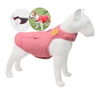 FANSU Manteau Chien, Manteau pour Chien, Manteaux Imperméables pour Chiens Manteau Chien Hiver, Vetement Chien Gilet Chien Manteau Chien Petite Moyen Grande Taille 2-30 KG (3XL,Noir Rose)