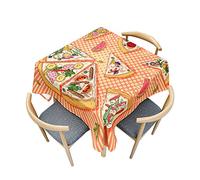 FANSU Nappe Anti-Taches Rectangle, 3D Pizza Impression Polyester Impermeable Rectangulaire Nappe pour Table à Manger Cuisine Picnic Party Jardin (140x180cm,Ananas)