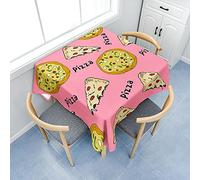 FANSU Nappe Anti-Taches Rectangle, 3D Pizza Impression Polyester Impermeable Rectangulaire Nappe pour Table à Manger Cuisine Picnic Party Jardin (140x240cm,Dessin animé)