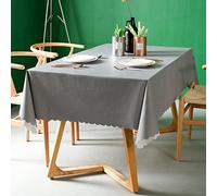 FANSU Nappe Antitache Imperméable Rectangulaire, Couleur Unie Nappes en PVC Résistant à l'huile Nappe de Table, Nappe Chic & Moderne pour Salon, Balcon, Jardin (60x60cm,Gris)